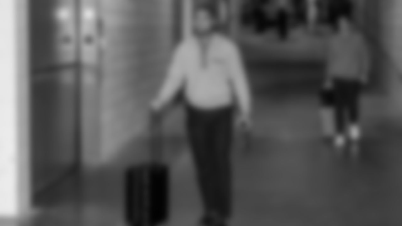 Seahawks safety Coby Bryant (8) arrived at Nissan Stadium for the Week 12 matchup vs. the Titans in Nashville, Tennessee.