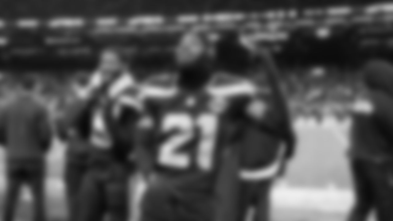 Devon Witherspoon dances for fans as time expires.