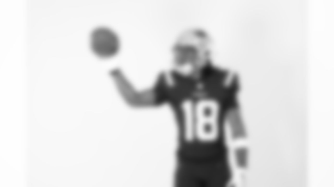 New England Patriots wide receiver Kyle Williams (18) poses for a portrait during the NFLPA Rookie Premiere on Saturday, May 17, 2025 in Thousand Oaks, Calif. (Ben Liebenberg/NFL)