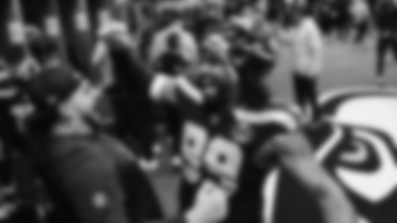 The Seahawks celebrated the 41-6 victory over the 49ers in the NFC Divisional Round game on January 17, 2026 at Lumen Field.