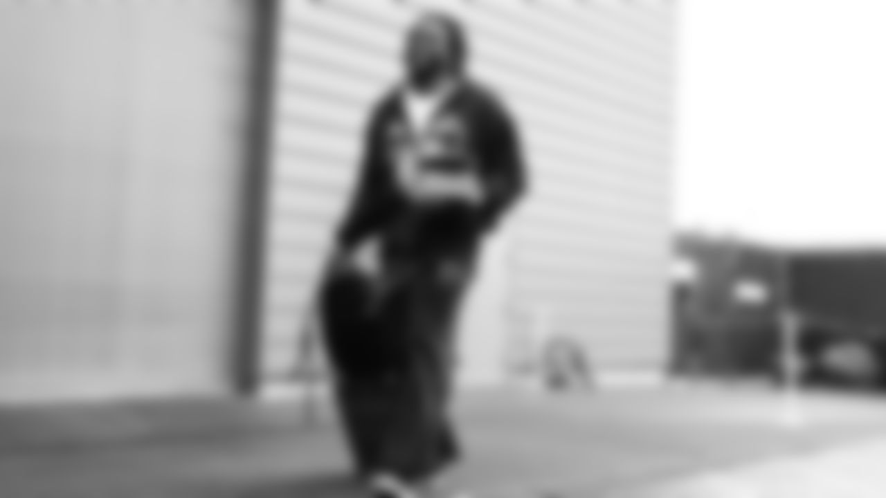 Seahawks linebacker Boye Mafe (53) departed the Virginia Mason Athletic Center on Friday, December 5, 2025 for the Week 14 trip to Atlanta.