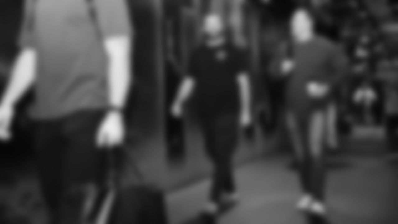 Seahawks fullback Brady Russell (38) arrived at Bank of America Stadium for the Week 17 matchup vs. Panthers on December 28, 2025.