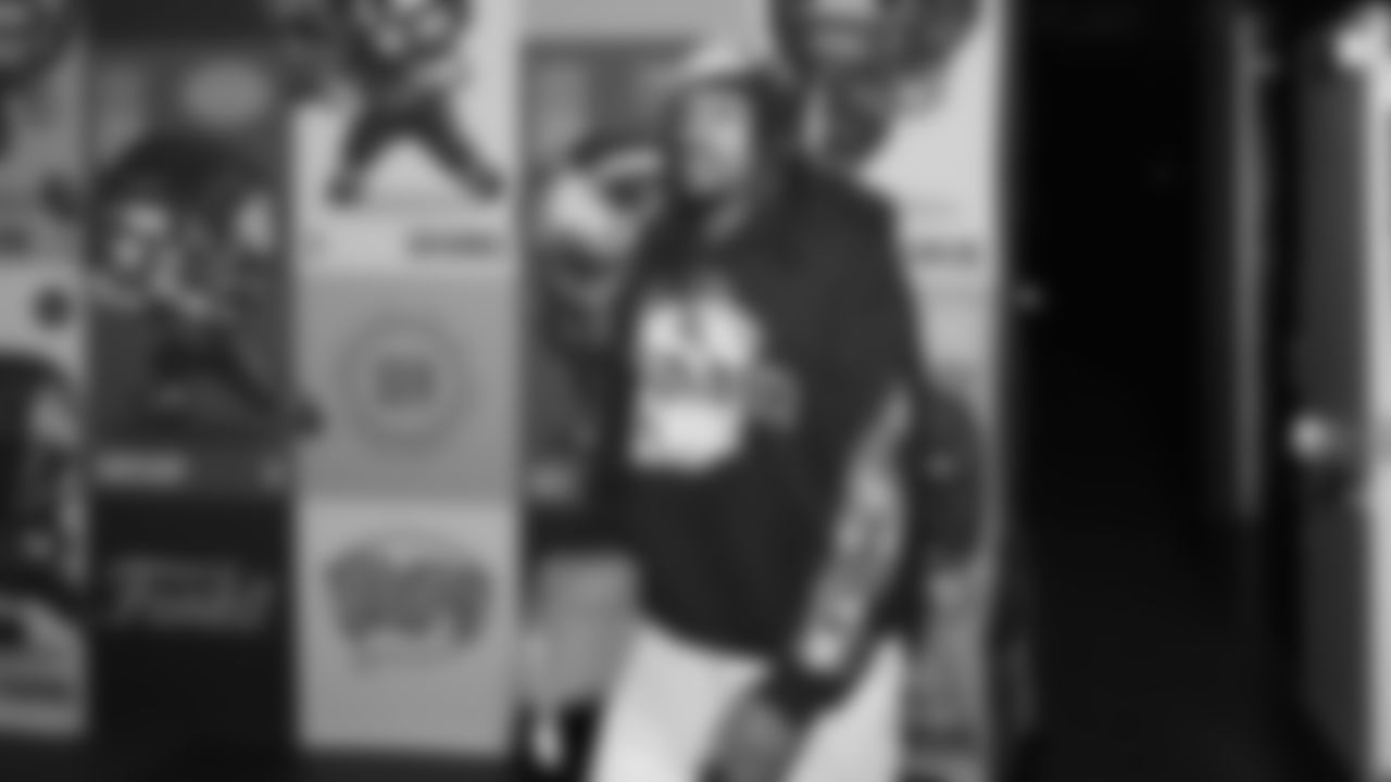 Seahawks cornerback Riq Woolen (27) arrived at Lumen Field for the Week 15 matchup vs. the Indianapolis Colts.