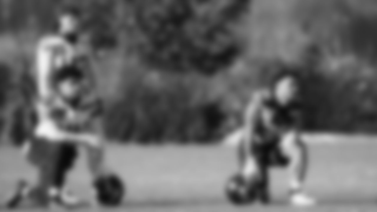 Seahawks linebacker Chazz Surratt (44) and running back George Holani (36) practiced on Wednesday, January 21, 2026 at the Virginia Mason Athletic Center.