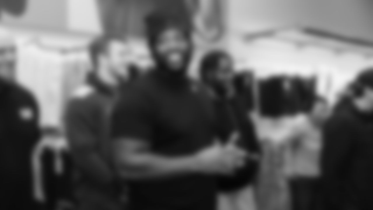 Seahawks offensive lineman Josh Jones was joined by fellow offensive linemen as they hosted a holiday shopping spree for kids from the Boys & Girls Club on December 9, 2025.