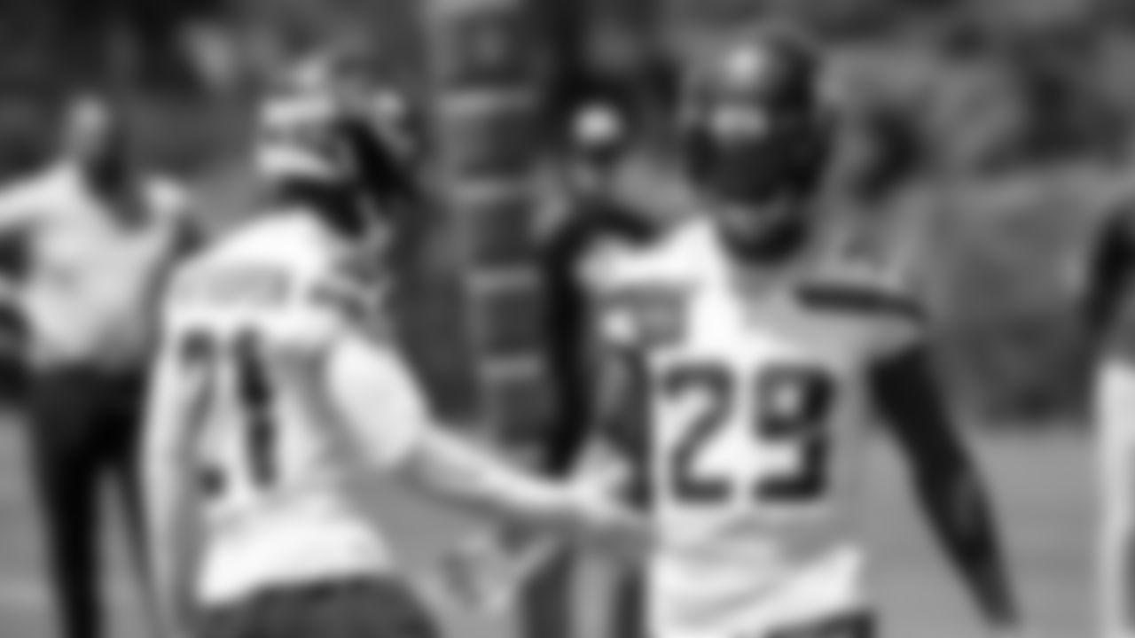 Seahawks cornerback Devon Witherspoon (21) and cornerback Josh Jobe (29) participated in a workout on day one of OTAs on Tuesday, May 27, 2025 at the Virginia Mason Athletic Center.