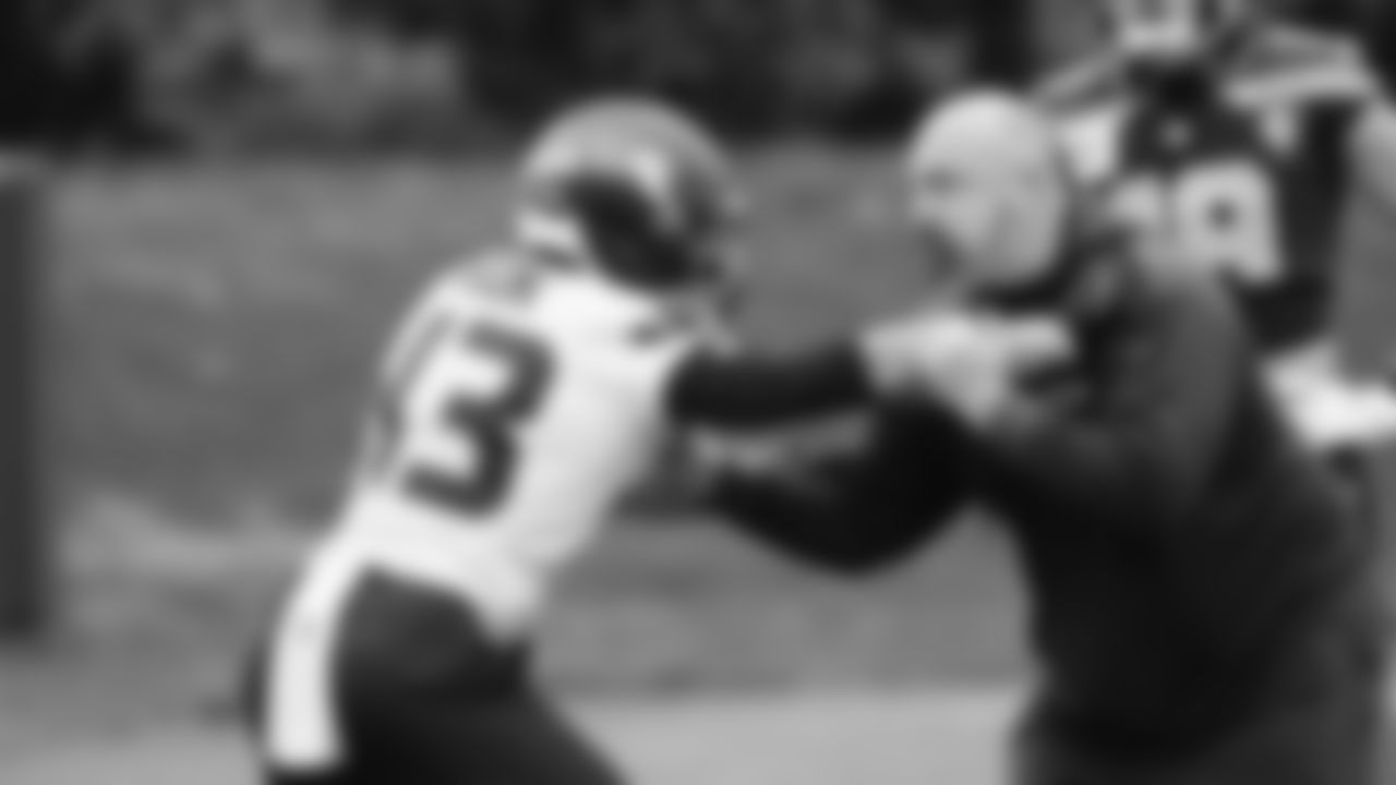 Seahawks safety Maxen Hook (43) practiced on Thursday, January 8, 2026 at the Virginia Mason Athletic Center.