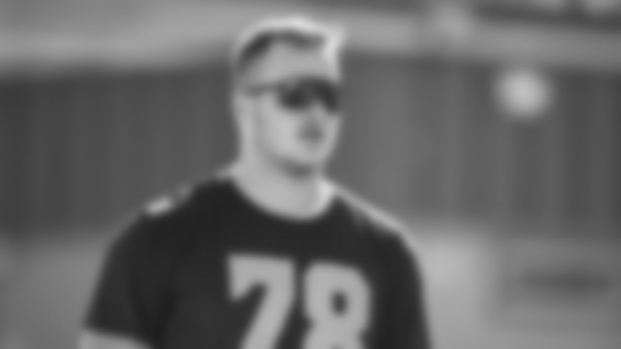 Seahawks offensive lineman Mason Richman (78) practiced on Wednesday, February 4, 2026 in San Jose, California.