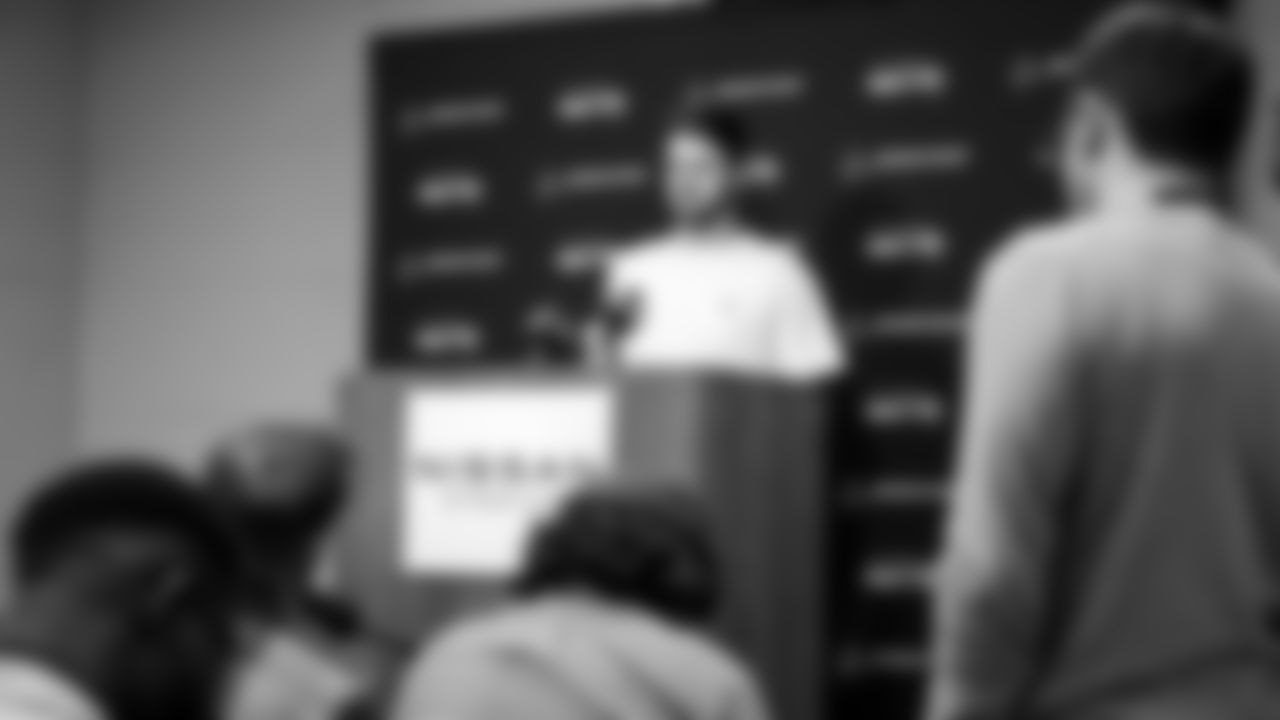 Seahawks celebrate the 30-24 win over the Tennessee Titans at Nissan Stadium on November 23, 2025.