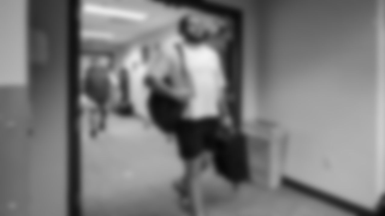 Seahawks center Federico Maranges (62) arrives at Lambeau Field for the preseason Week 3 matchup vs. the Green Bay Packers.