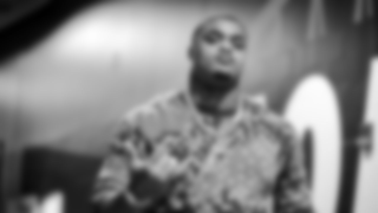 Seahawks defensive tackle Byron Murphy II (91) arrives at Lumen Field for the Week 10 matchup vs. the Arizona Cardinals.