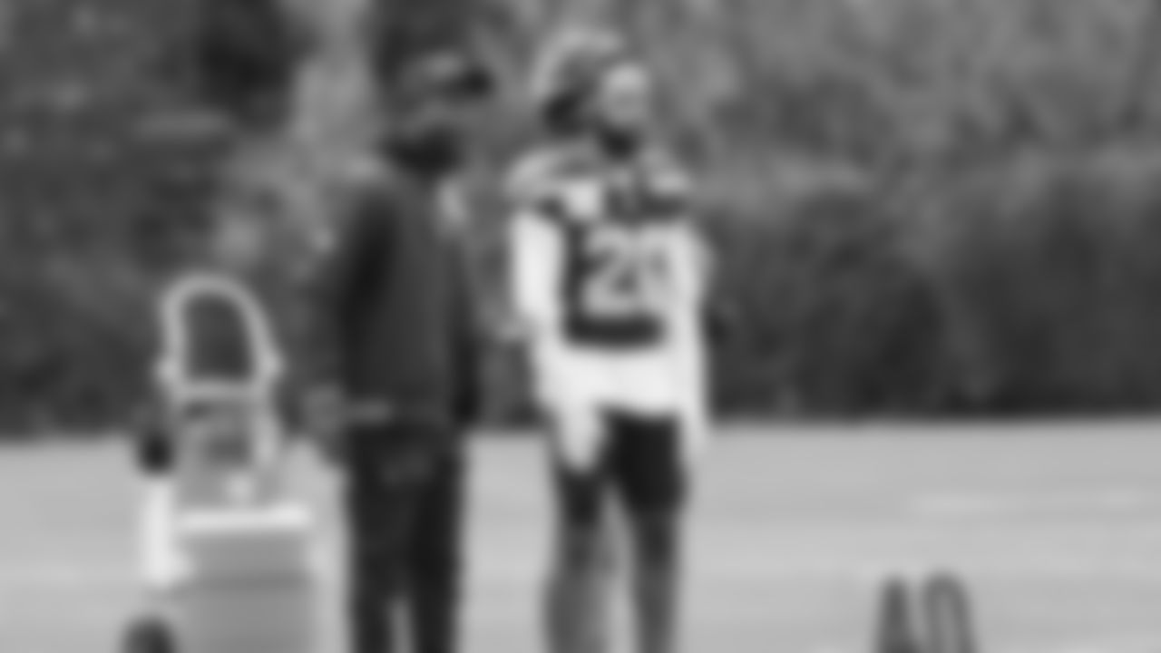 Seahawks safety Julian Love (20) practiced on Wednesday, December 3, 2025 at the Virginia Mason Athletic Center.