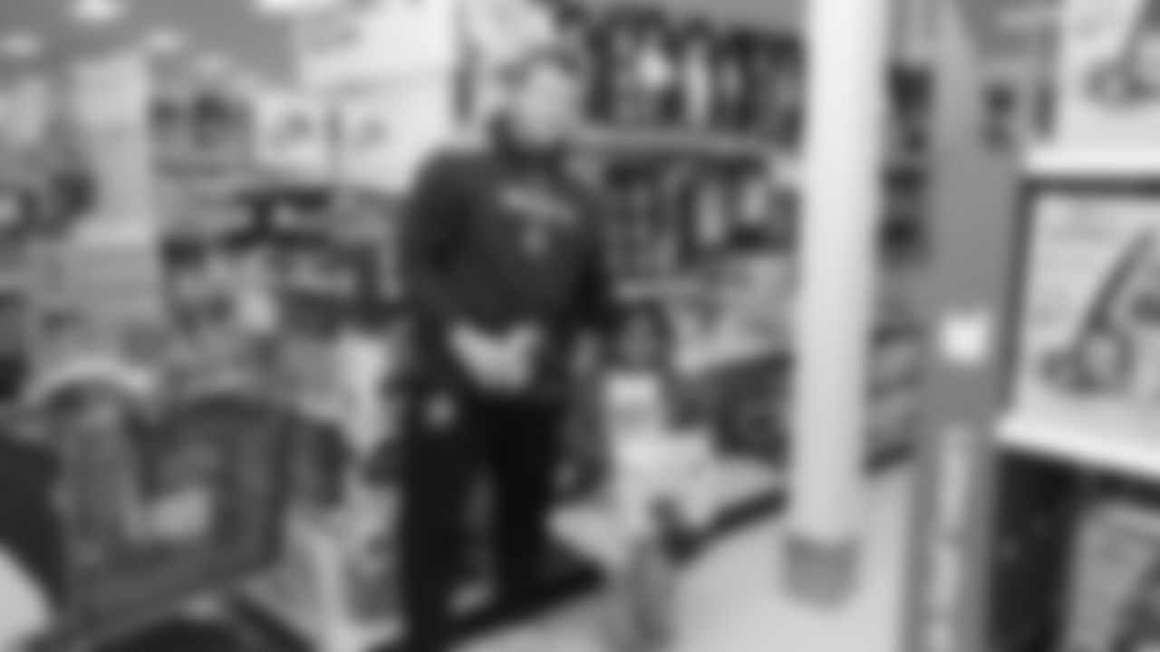 Seahawks offensive lineman Josh Jones was joined by fellow offensive linemen as they hosted a holiday shopping spree for kids from the Boys & Girls Club on December 9, 2025.