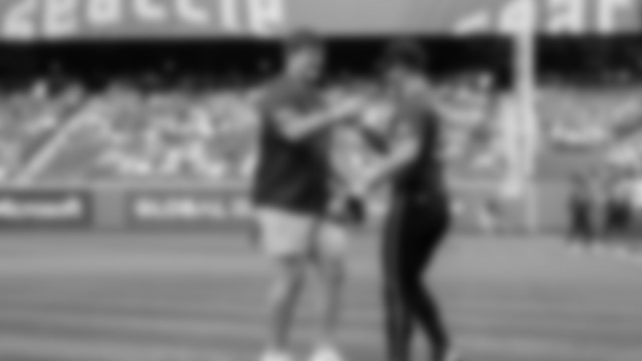 Seahawks guard Grey Zabel (76) threw the ceremonial first pitch for the Mariners vs. Twins game on Friday, May 30, 2025 at T-Mobile Park.