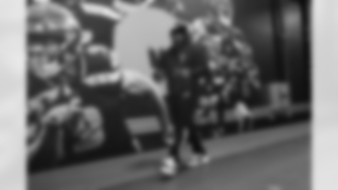 Seahawks nose tackle Jarran Reed (90) arrives at Lumen Field for the Week 10 matchup with the Washington Commanders on Sunday, November 12, 2023.