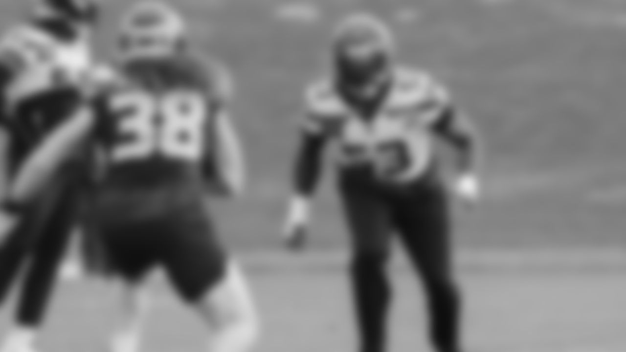 Seahawks linebacker Boye Mafe (53) practiced on Wednesday, January 14, 2026 at the Virginia Mason Athletic Center.