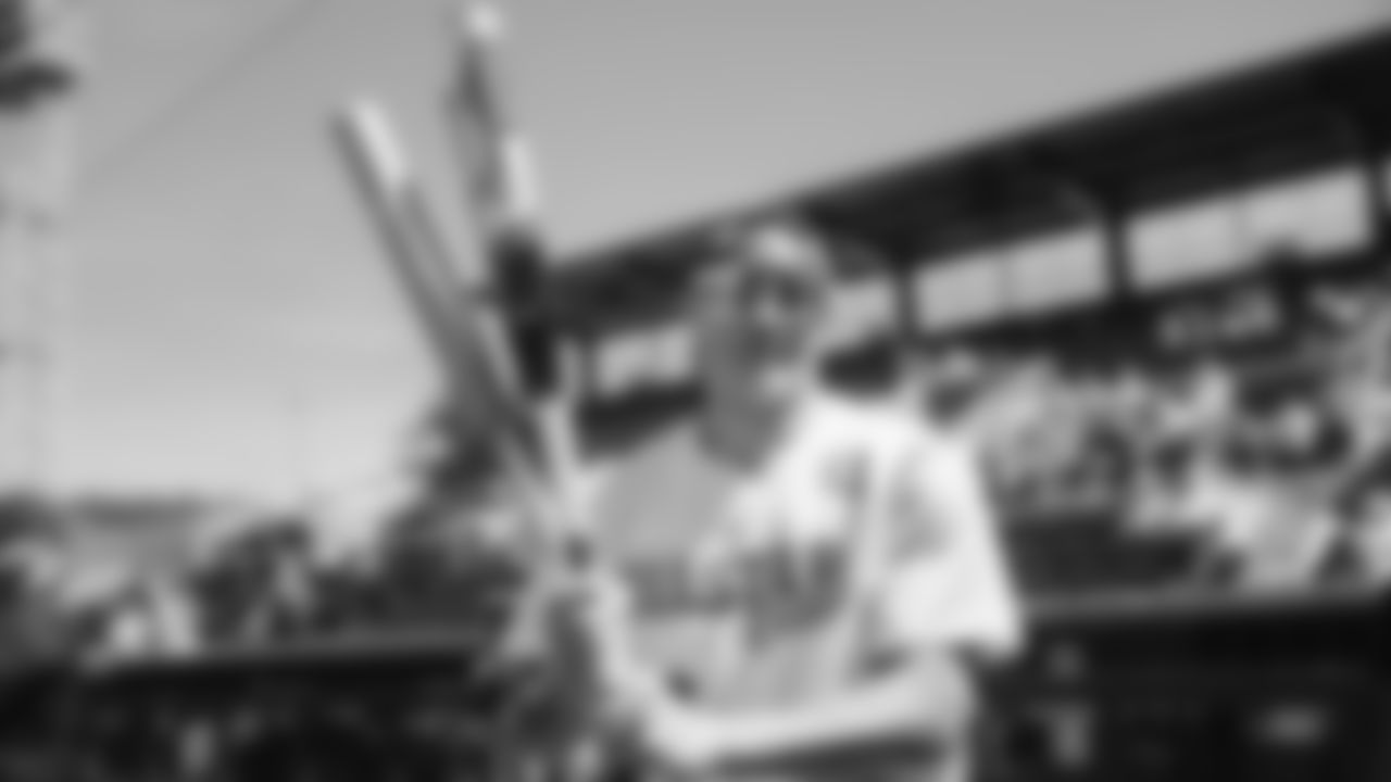 Seahawks wide receiver Jaxon Smith-Njigba hosted the fourth annual Seattle All-Star Classic softball game and home run derby at Cheney Field in Tacoma, Wash. on Saturday, July 12, 2025.