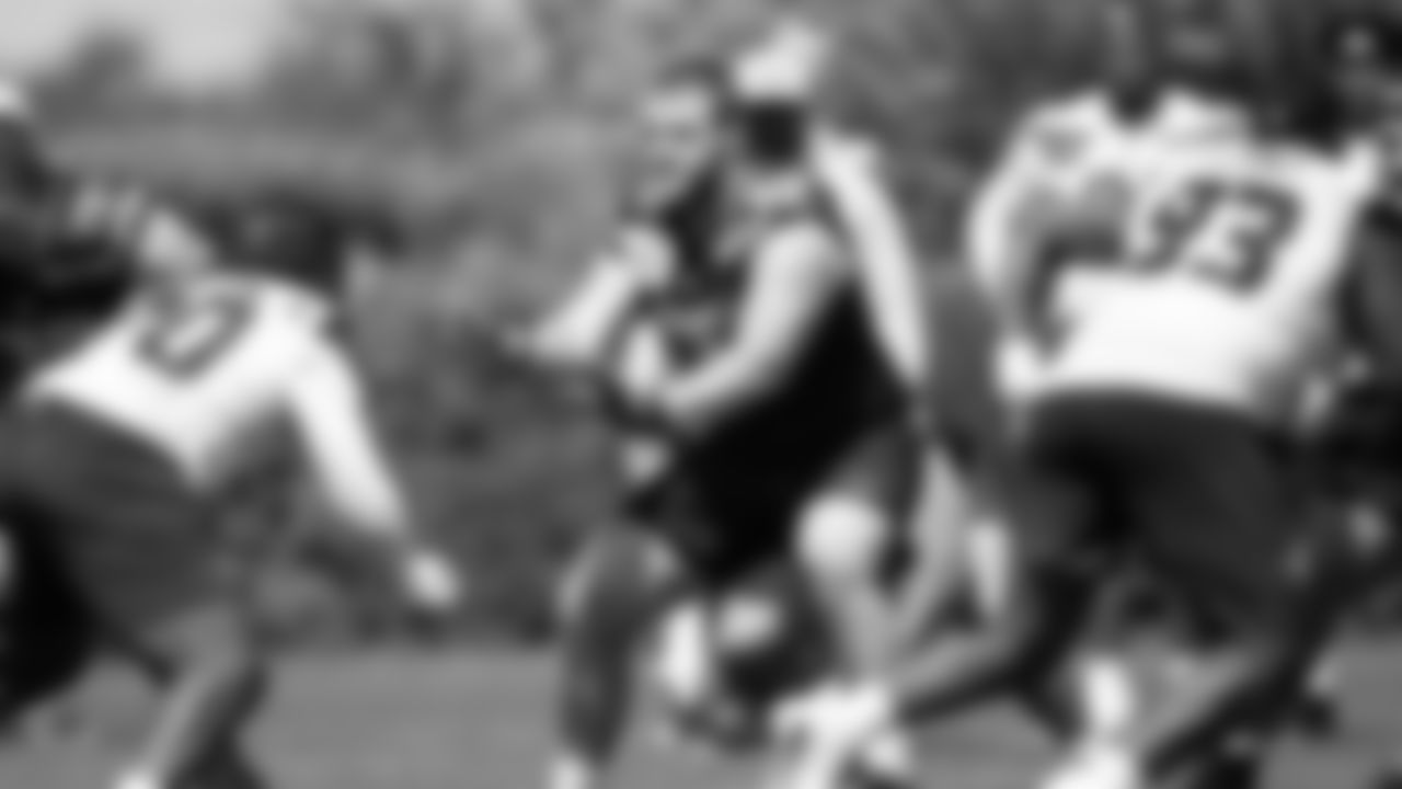 Center Tyler Elsbury (65) practiced on day one of rookie minicamp on May 2, 2025 at the Virginia Mason Athletic Center.