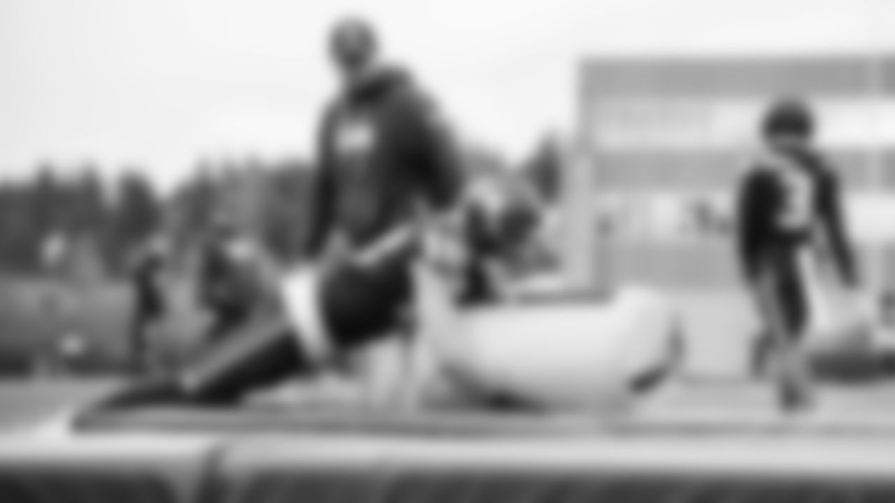 Seahawks safety Maxen Hook (43) practiced on Wednesday, December 3, 2025 at the Virginia Mason Athletic Center.