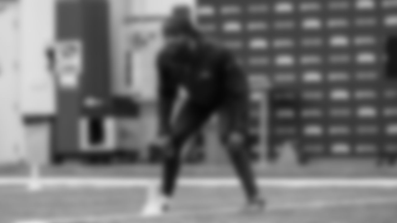 Seahawks cornerback Shemar Jean-Charles (34) participated in a workout on April 29, 2025 at the Virginia Mason Athletic Center.