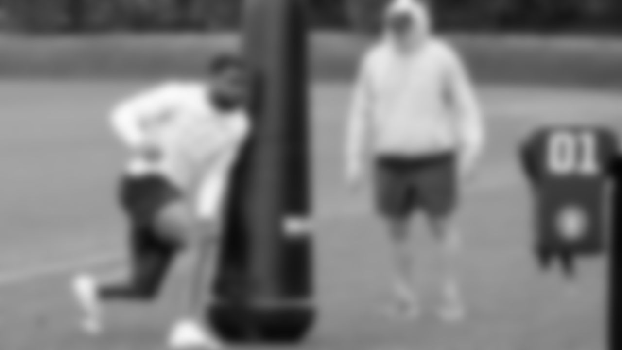 Seahawks linebacker Josh Ross (47) participated in a workout on May 14, 2025 at the Virginia Mason Athletic Center.