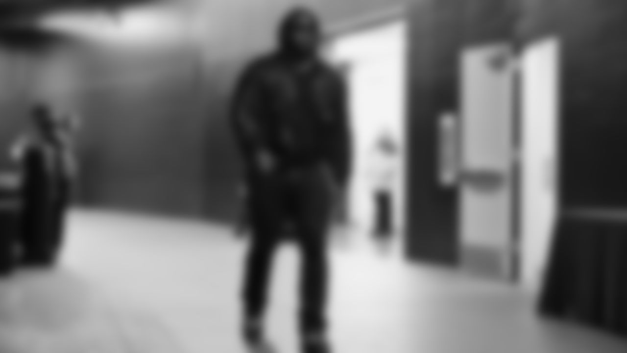 Seahawks defensive tackle Jarran Reed (90) arrived at Lumen Field for the NFC Championship game vs. the Los Angeles Rams on Sunday, January 25, 2026.