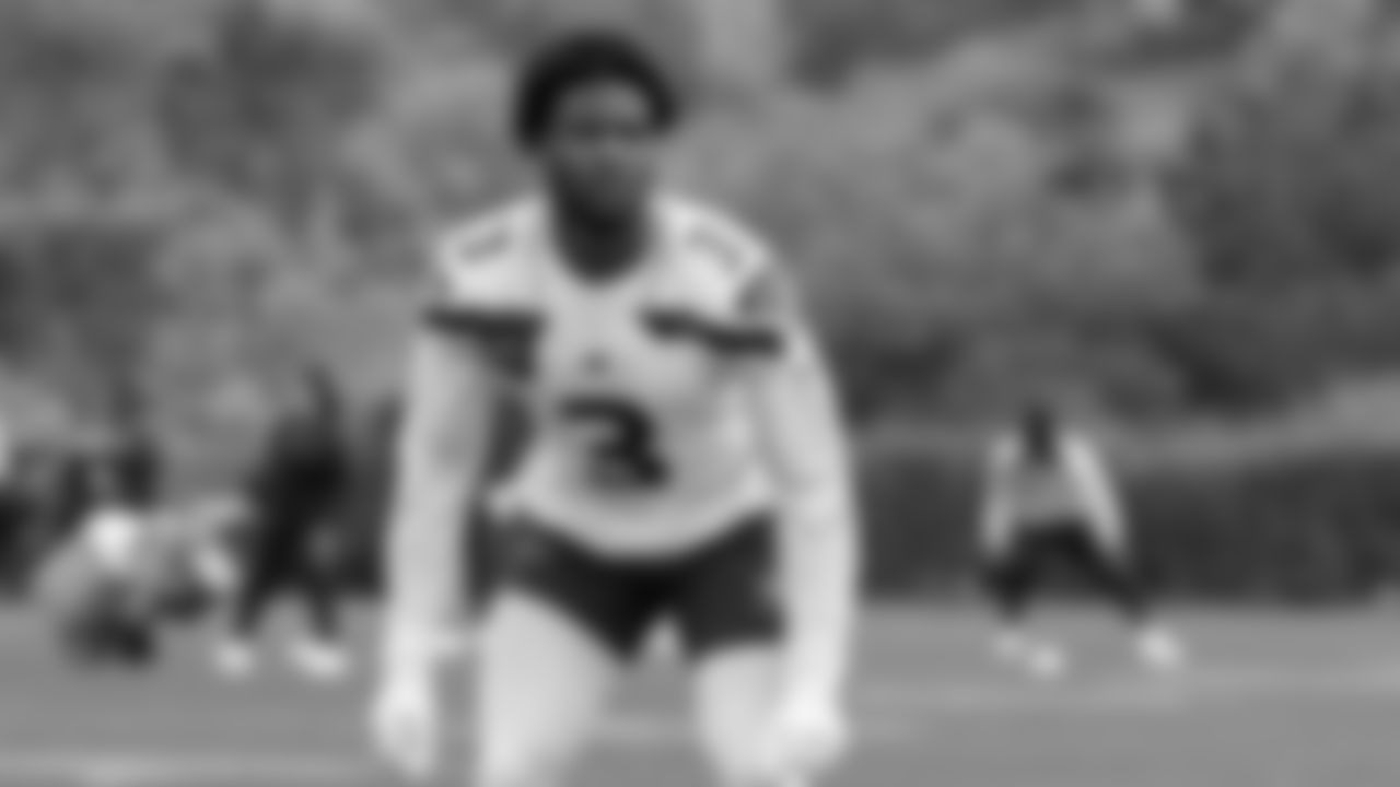 Seahawks safety Nick Emmanwori (3) participated in a workout on May 20, 2025 at the Virginia Mason Athletic Center.