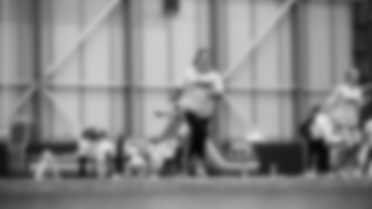 The Seahawks Women's Association packed girls flag kits and hosted a free girls flag football camp at the Seahawks training facility on Saturday, November 8, 2025.