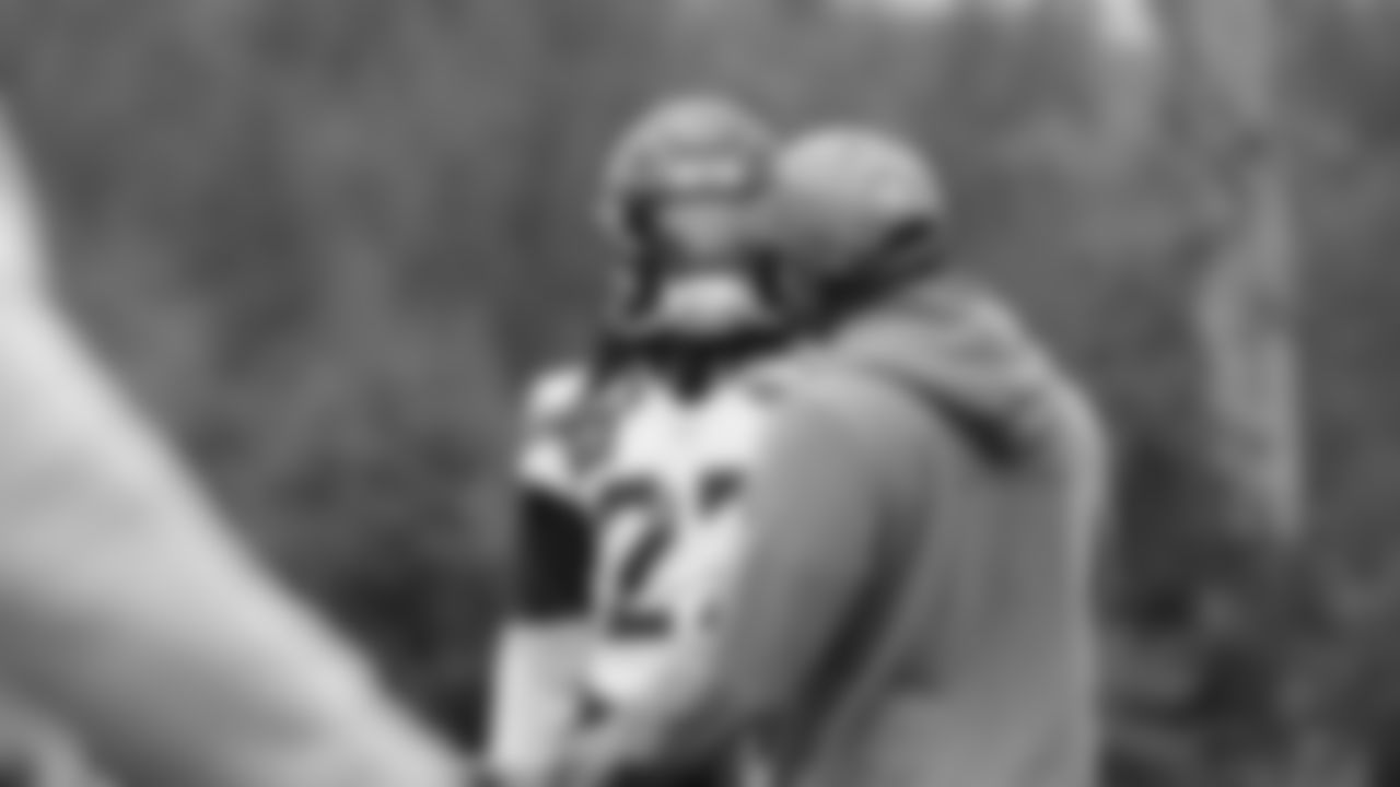 Seahawks cornerback Riq Woolen (27) practiced on Thursday, January 29, 2026 at the Virginia Mason Athletic Center.