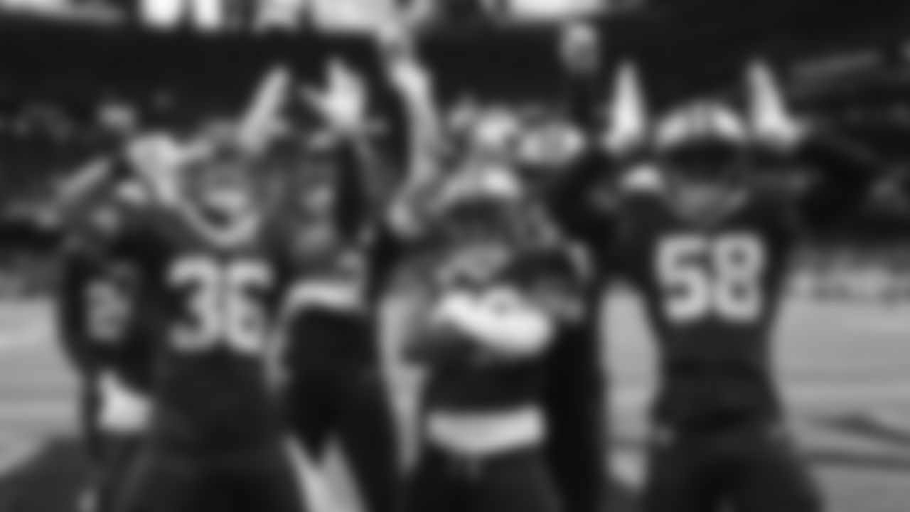 New Orleans Saints wide receiver Rashid Shaheed (22) celebrates his punt return with teammate during an NFL football game against the Tampa Bay Buccaneers, Sunday, October. 13, 2024, in New Orleans, LA. (AP Photo/Peter Joneleit)