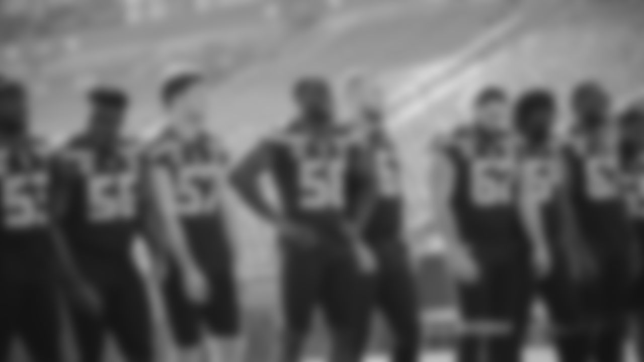 Seahawks players during the Super Bowl LX team photo on February 7, 2026.