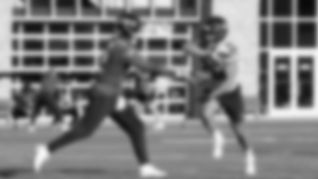 Seahawks quarterback Drew Lock (2) and running back Zach Charbonnet (26) practiced on Wednesday, November 19 at the Virginia Mason Athletic Center.