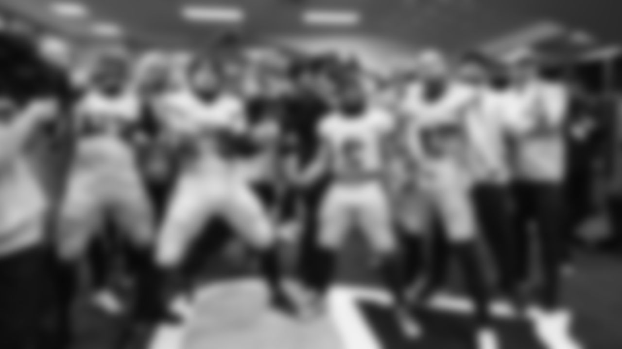 The Seahawks celebrated the 38-37 overtime-win vs. the L.A. Rams in Week 16.