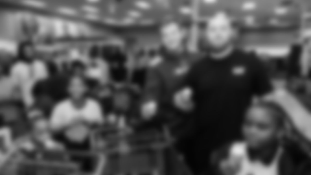 Seahawks offensive lineman Josh Jones was joined by fellow offensive linemen as they hosted a holiday shopping spree for kids from the Boys & Girls Club on December 9, 2025.