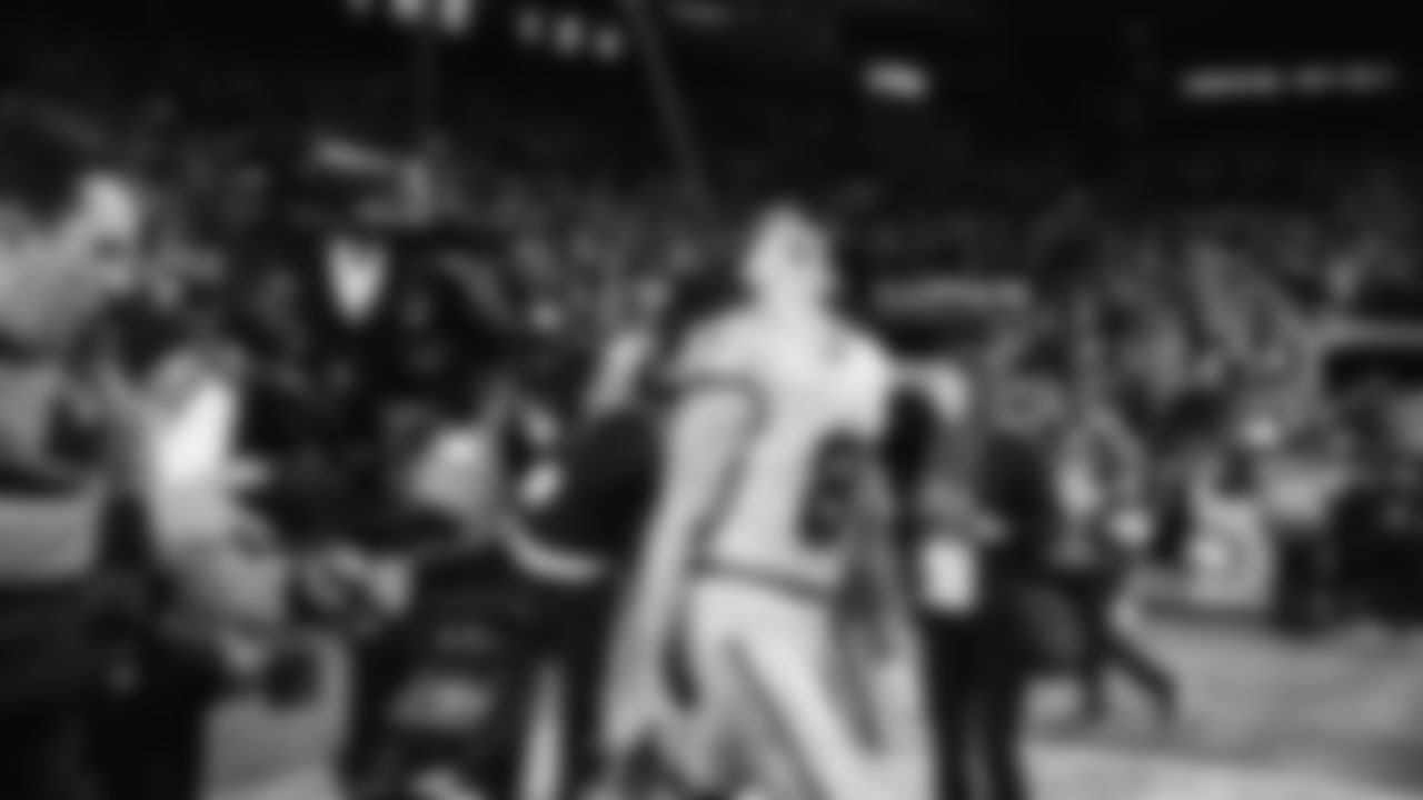 The Seahawks celebrated the 38-37 overtime-win vs. the L.A. Rams in Week 16.