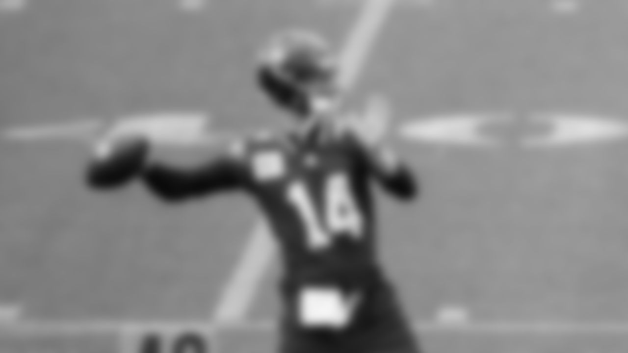 Seahawks quarterback Sam Darnold (14) participated in a workout on day five of OTAs on Wednesday, June 4, 2025 at the Virginia Mason Athletic Center.