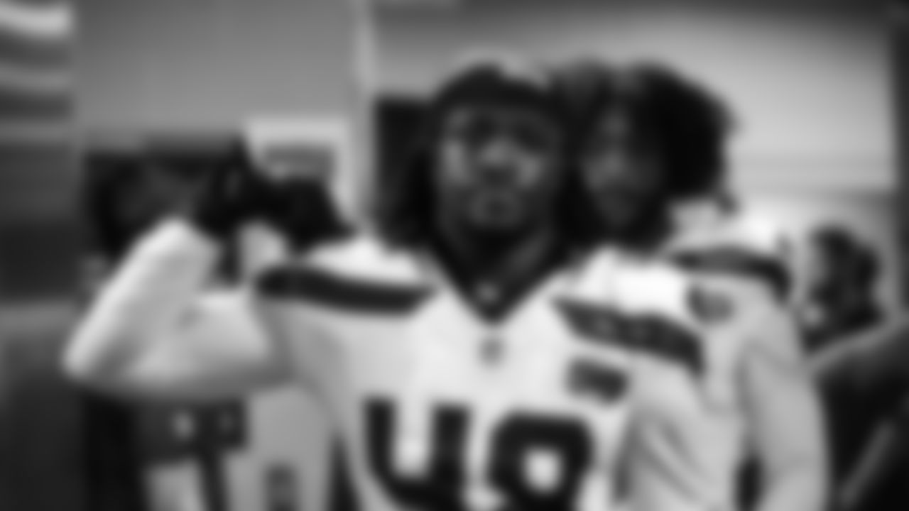 The Seahawks celebrated the 37-9 victory over the Falcons at Mercdes-Benz Stadium.