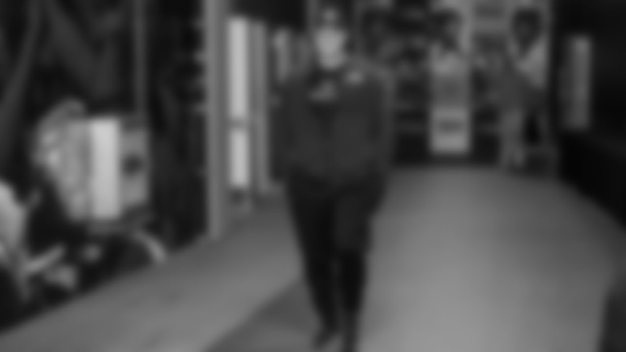 Seahawks offensive lineman Mason Richman (78) arrived at Lumen Field for the Week 13 matchup vs. the Minnesota Vikings.