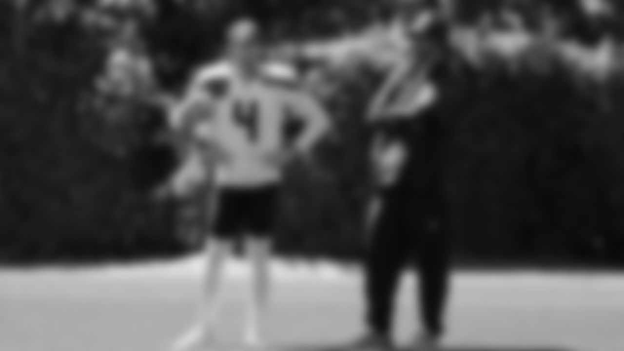 Seahawks punter Michael Dickson (4) practiced on August 12, 2025 at the Virginia Mason Athletic Center.