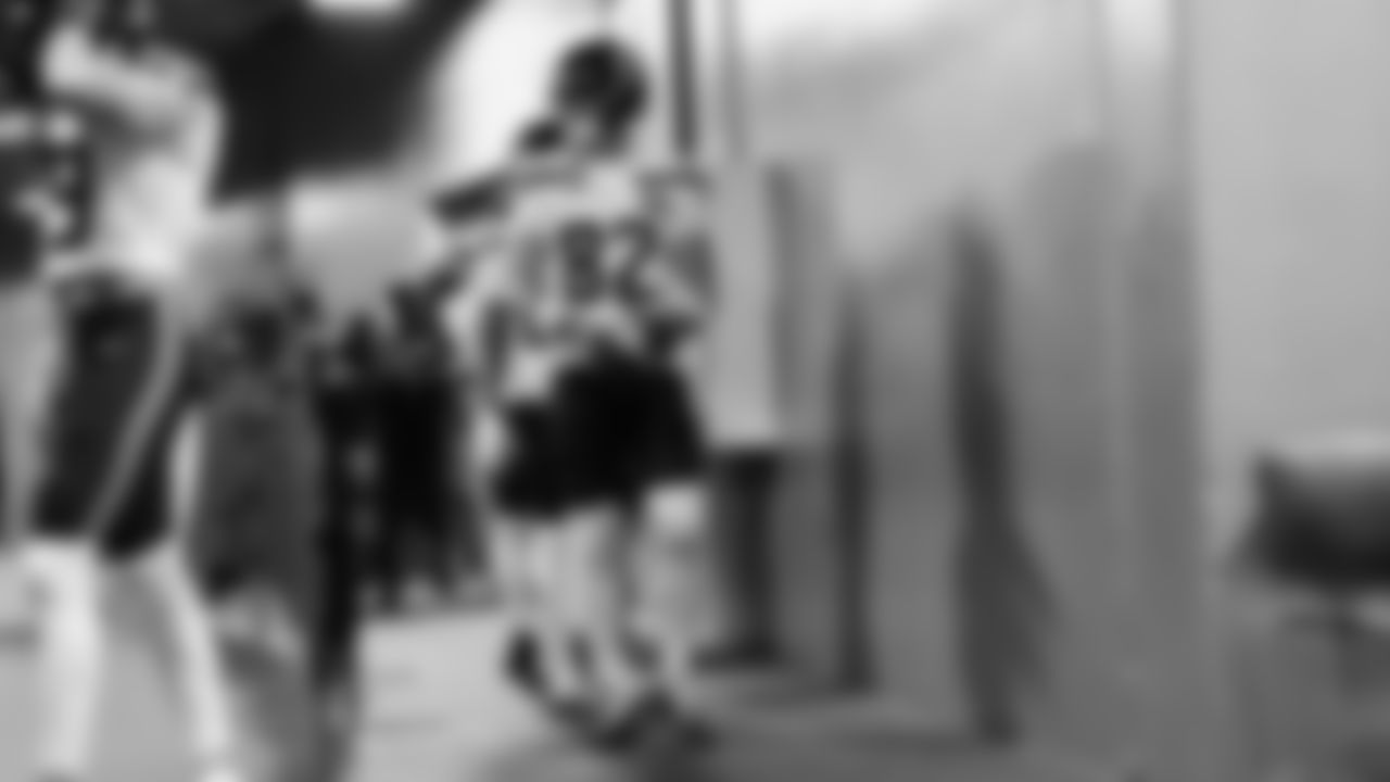 Seahawks wide receiver Cody White (82) warms up at Bank of America Stadium for the Week 17 matchup vs. Panthers on December 28, 2025.