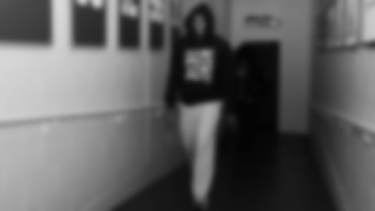 Seahawks wide receiver Rashid Shaheed (22) arrived at Lumen Field for the Week 15 matchup vs. the Indianapolis Colts.