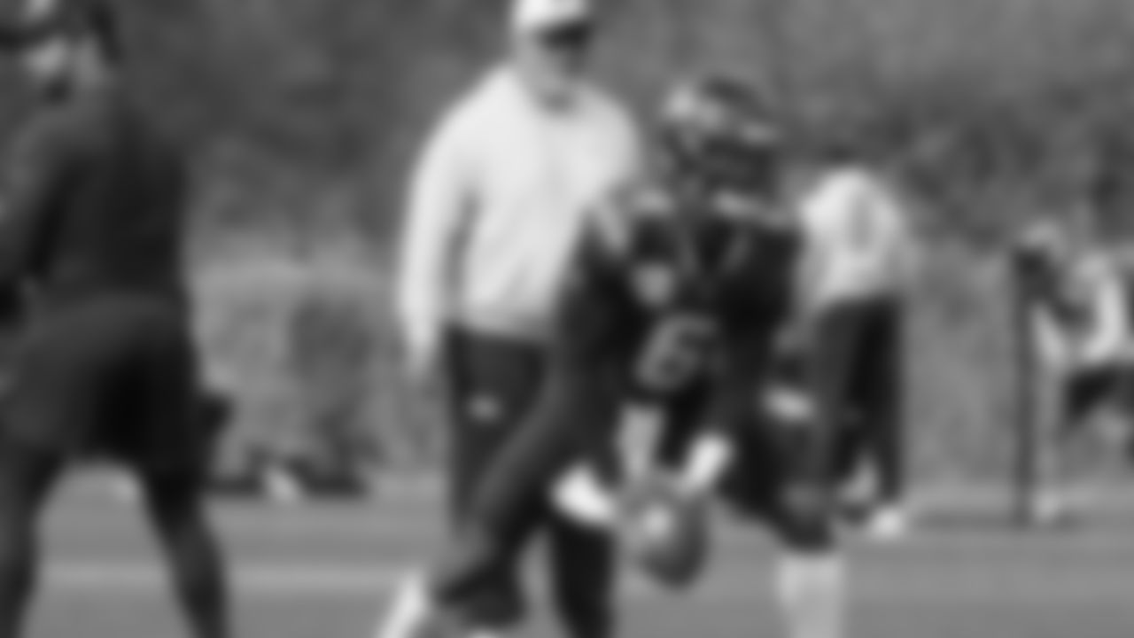 Seahawks quarterback Jalen Milroe (6) practiced on Thursday, October 16, 2025 at the Virginia Mason Athletic Center.