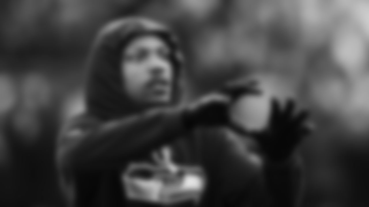 Seahawks cornerback Riq Woolen (27) warms up at Lumen Field for the NFC Championship game vs. the Los Angeles Rams on Sunday, January 25, 2026.