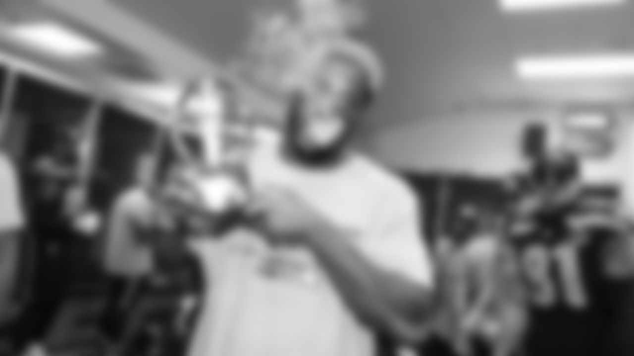 The Seahawks celebrate the 31-27 win vs. the Rams in the NFC Championship on Sunday, January 25, 2026.