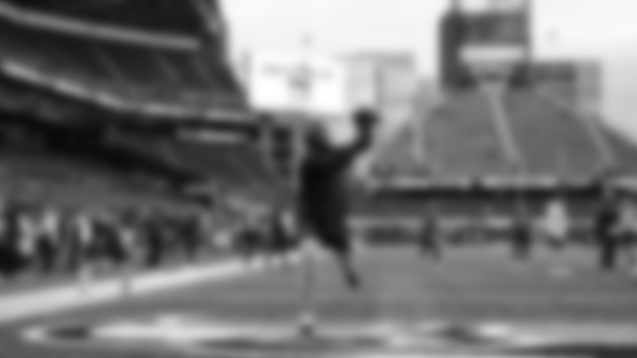 Seahawks tight end AJ Barner (88) during pregame warmups at Lumen Field for the Week 7 matchup vs. Houston Texans on Monday Night Football.