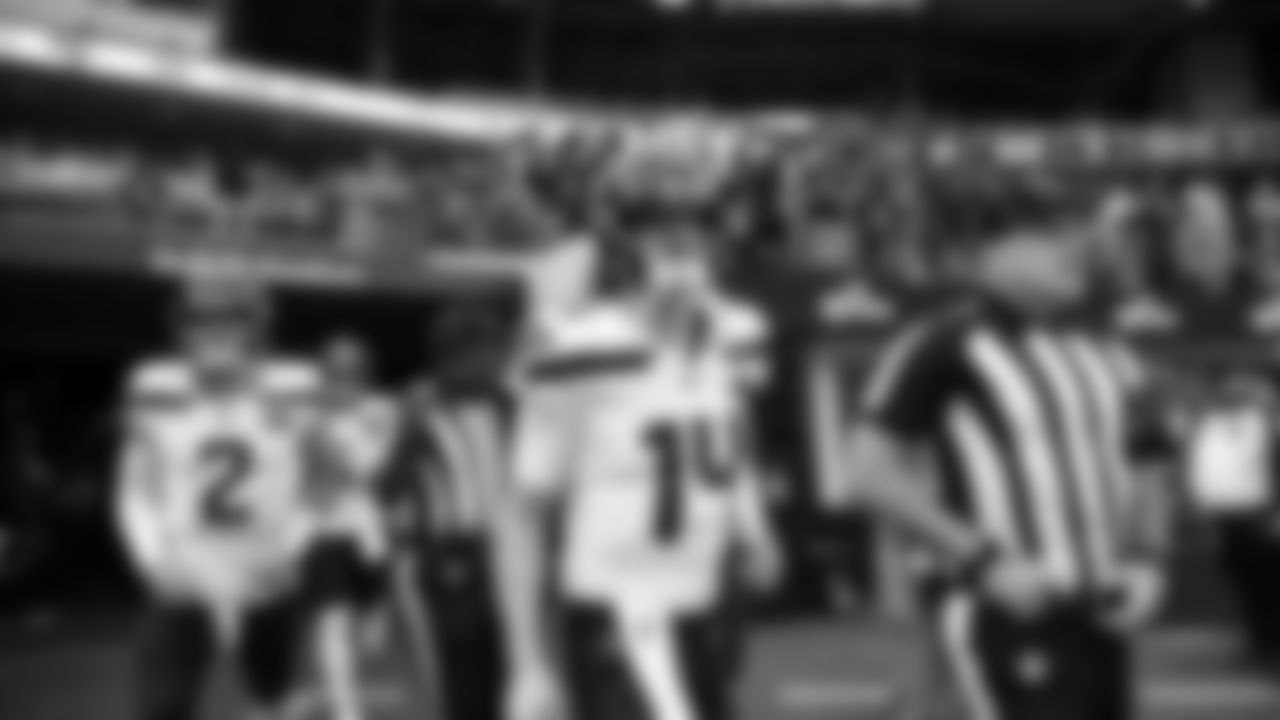 Seahawks quarterback Sam Darnold (14) during pregame warmups at SoFi Stadium for the Week 11 matchup at the L.A. Rams.