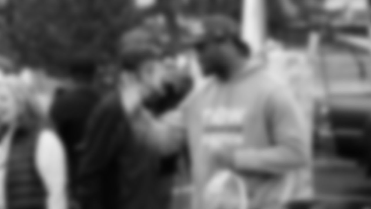 Seahawks Legend Marcus Trufant, quarterback Jalen Milroe, Blitz and the Seahawks Dancers participated in the Tacoma Police Department and Friends Thanksgiving Turkey Giveaway on November 18, 2025.