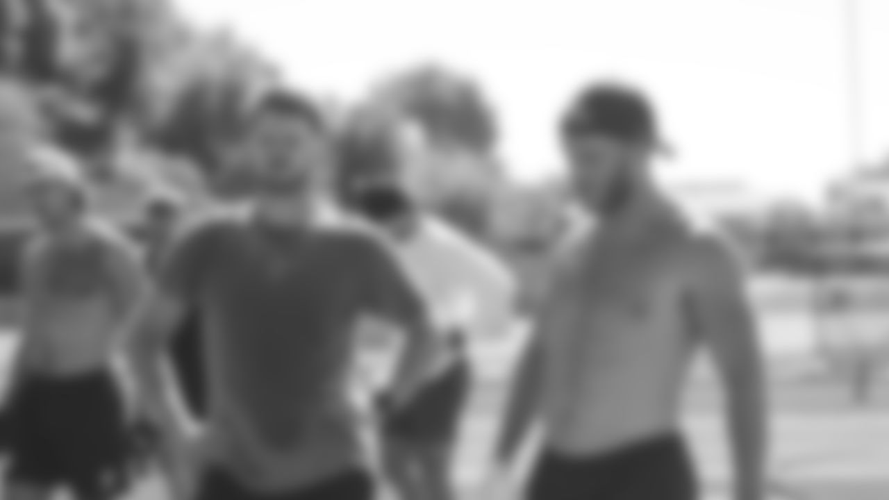 Seahawks quarterback Sam Darnold (14) and wide receiver Cooper Kupp (10) participated in an off-site workout.