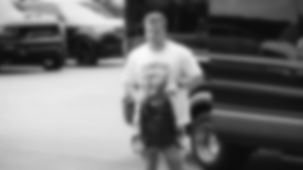 Seahawks offensive lineman Mason Richman (78) arrived at the Virginia Mason Athletic Center for the beginning of training camp on July 22, 2025.