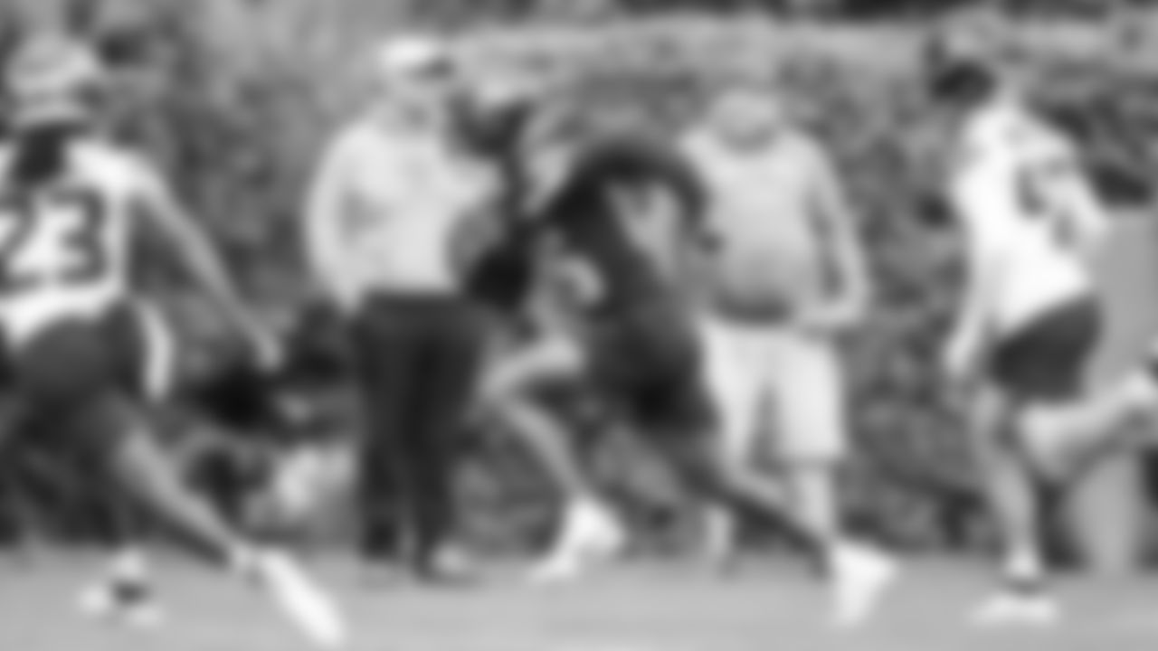 Wide receiver Montorie Foster (85) practiced on day two of rookie minicamp on May 3, 2025 at the Virginia Mason Athletic Center.